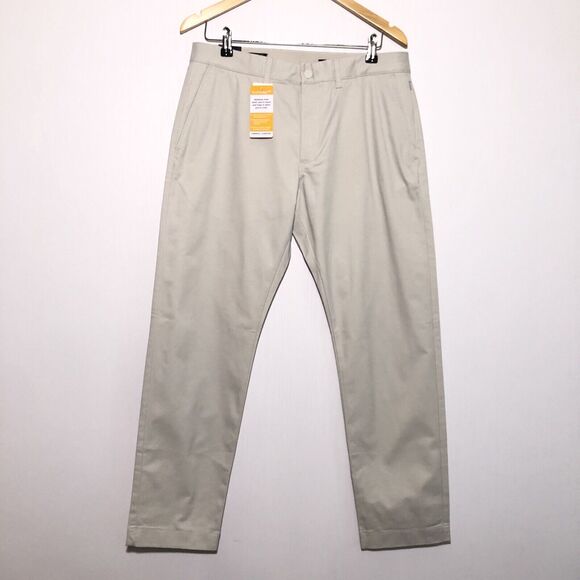 J. Crew Factory Pants Mens 32 30 Beige Thompson Flex Tech Tapered Chino Flat New - Picture 3 of 15